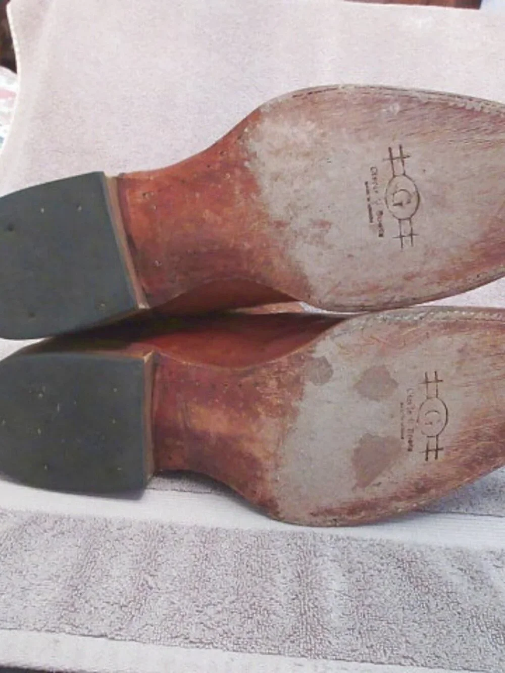 Circle G Mens Exotic Leather Cowboy Boots Size 9.5D Smooth Ostrich Botas Western